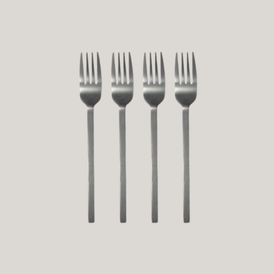 Leeff gebaksvorken Charlot, set of 4 zilver