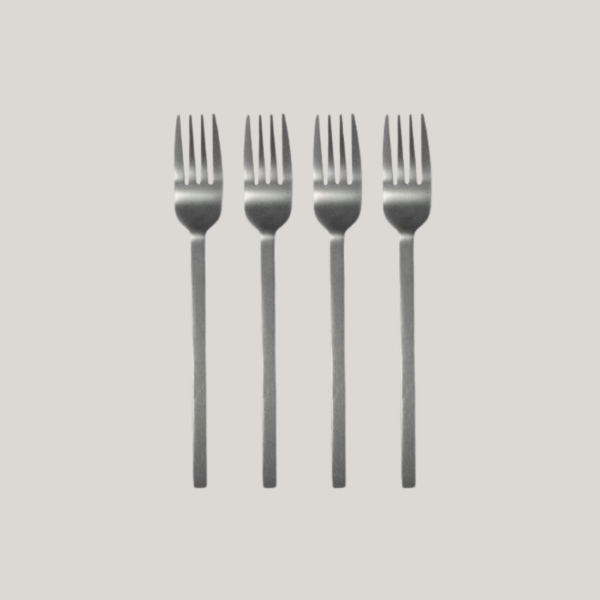 Leeff gebaksvorken Charlot, set of 4 zilver