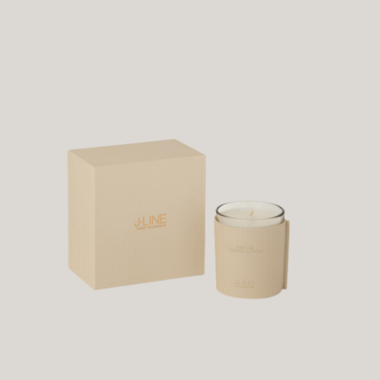 Geurkaars Leder Beige
