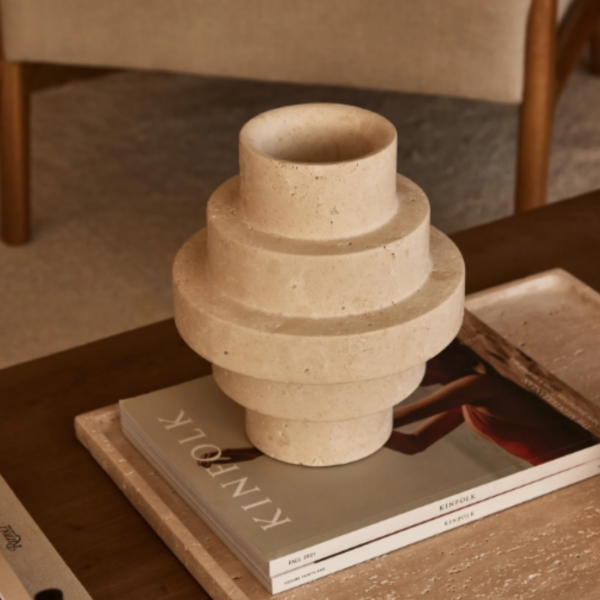 Travertine Agano Vaas M - Afbeelding 2