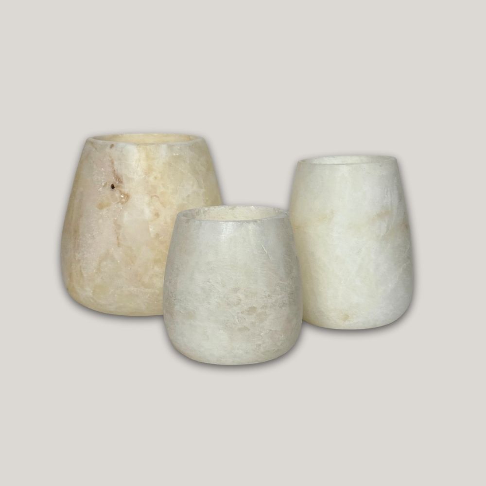 Alabaster druppel wit set