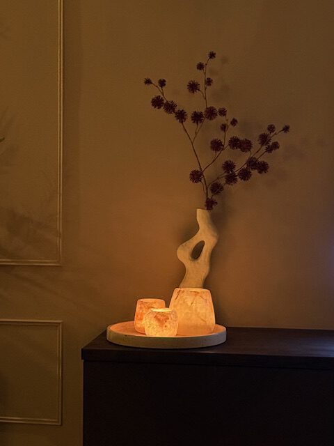 Waxinelichthouder Alabaster Druppel - Afbeelding 4